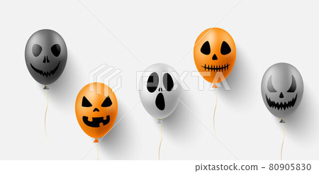 Balloon with face silhouette for Halloween design 80905830