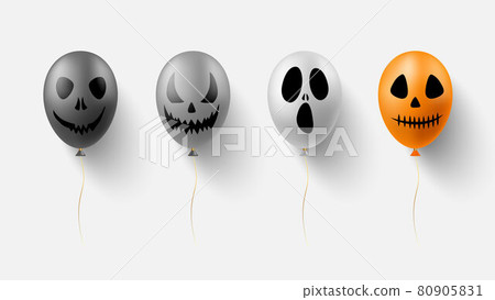 Balloon with face silhouette for Halloween design Balloon with face silhouette for Halloween design 80905831
