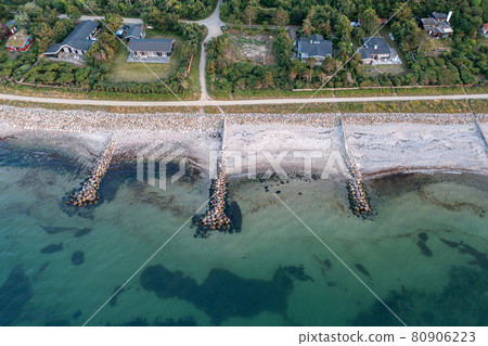 Aerial View of coastline in North Zealand, Denmark Aerial View of coastline in North Zealand, Denmark 80906223