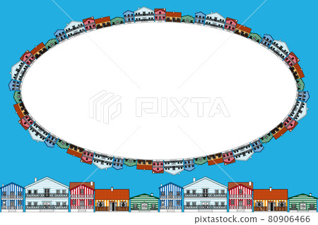 多彩的西式街景背景 80906466