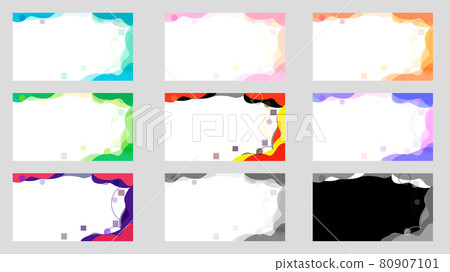 Colorful abstract geometry curve frame background set Colorful abstract geometry curve frame background set 80907101