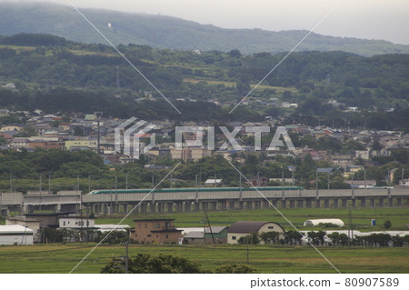 Hokkaido Shinkansen E5 series going to Nanae-cho, southern Hokkaido area 80907589