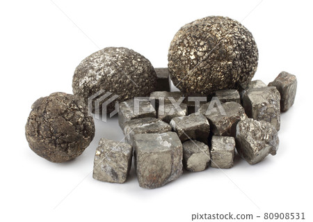 Pyrite (fool's gold) isolated on white (FeS2) Pyrite (fool's gold) isolated on white (FeS2) 80908531
