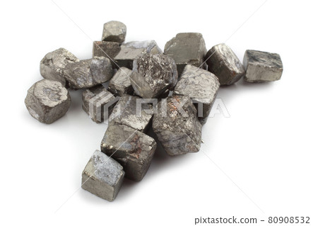Pyrite (fool's gold) isolated on white (FeS2) 80908532