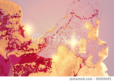 Magenta, pink and gold abstract marble texture background 80909085