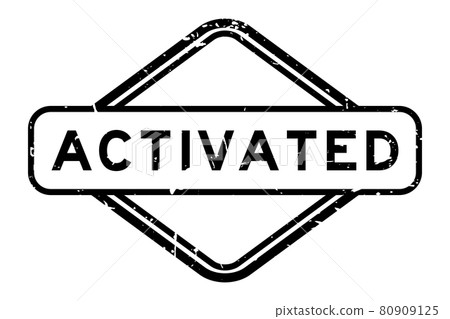 Grunge black activated word rubber seal stamp on white background 80909125