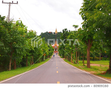 Wat Phra Puttabad Turkpar 寺（泰國南奔府）和山頂的佛塔 80909160