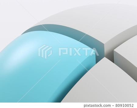 Abstract sliced spherical object fragment, 3 d 80910052