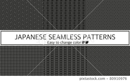 日本模式單色無縫模式集 日本模式單色無縫模式集 80910976