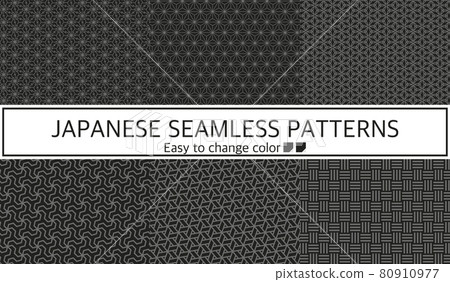 日本模式單色無縫模式集 日本模式單色無縫模式集 80910977