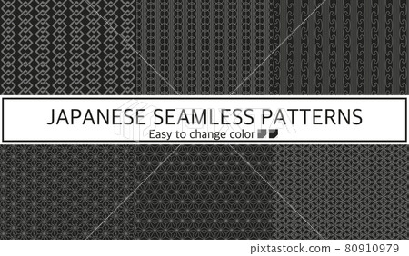 日本模式單色無縫模式集 日本模式單色無縫模式集 80910979