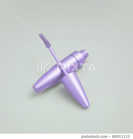 Open tube of carcass. Advertising photography aesthetics and minimalism of cosmetics for eyelashes. Open tube of carcass. Advertising photography aesthetics and minimalism of cosmetics for eyelashes. 80911133