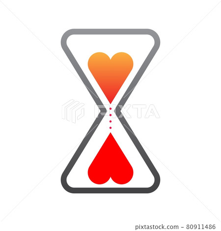 Hourglass icon with heart flowing into the skull Hourglass icon with heart flowing into the skull 80911486