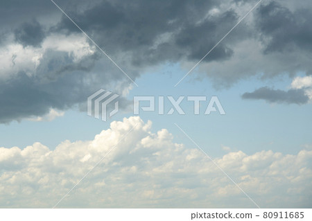 Blue sky background with stormy and white clouds. 80911685