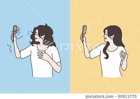 Hair problems, alopecia and baldness concept Hair problems, alopecia and baldness concept 80911770