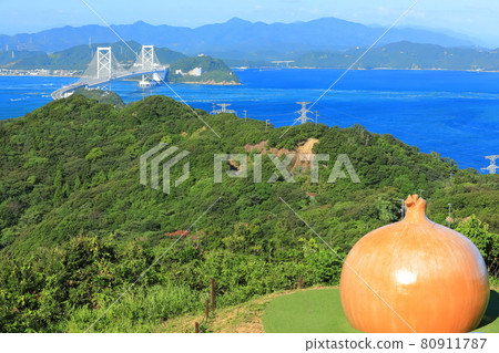 Naruto Strait and Onaruto Bridge seen from Awaji Island 80911787