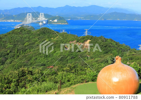 Naruto Strait and Onaruto Bridge seen from Awaji Island 80911788