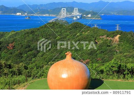 Naruto Strait and Onaruto Bridge seen from Awaji Island 80911791