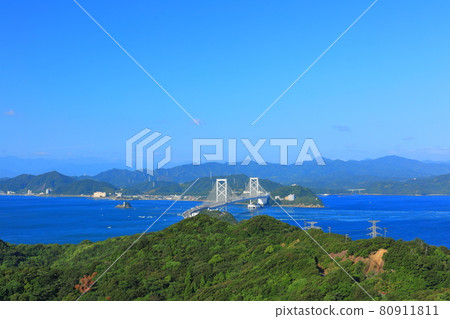 Naruto Strait and Onaruto Bridge seen from Awaji Island 80911811