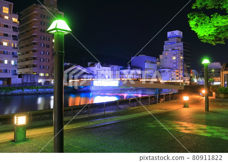[Tokushima Prefecture] Night view of Shinmachi River / Paper Waterfront Park (Shinmachibashi) 80911822