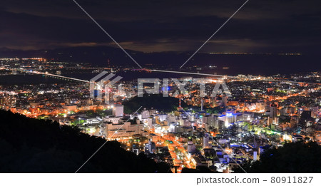 [Tokushima Prefecture] Night view of Tokushima city seen from Mt. Bizan 80911827