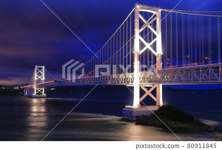 Illuminated Onaruto Bridge and Naruto Strait Illuminated Onaruto Bridge and Naruto Strait 80911845