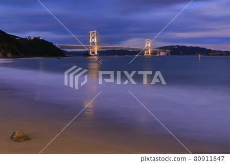 Illuminated Onaruto Bridge and Oge Beach 80911847