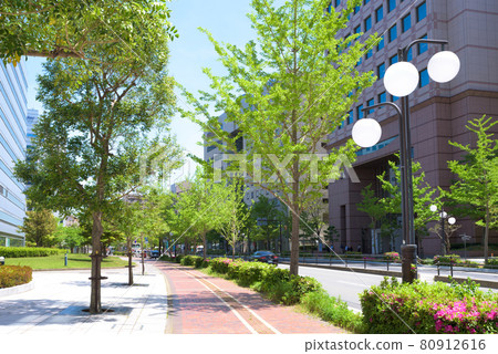 福岡市佐原區百道濱1丁目和2丁目之間的道路,靠近Marizon入口的信號 福岡市佐原區百道濱1丁目和2丁目之間的道路,靠近Marizon入口的信號 80912616