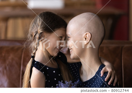 Happy fighting against cancer mom spending time with little daughter Happy fighting against cancer mom spending time with little daughter 80912744