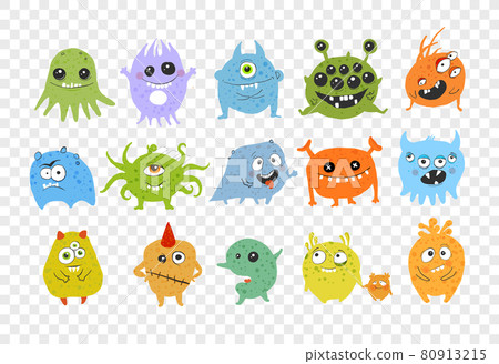 Set of cartoon doodle germs, viruses and bacterias monsters Set of cartoon doodle germs, viruses and bacterias monsters 80913215