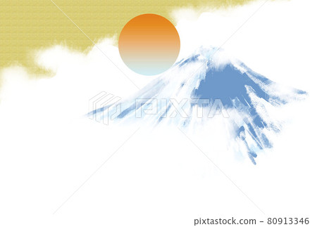 新年賀卡2022年新年賀卡模板背景雲、富士山和第一次日出側身 新年賀卡2022年新年賀卡模板背景雲、富士山和第一次日出側身 80913346