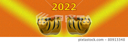生肖虎背景日式橙色對稱2022 生肖虎背景日式橙色對稱2022 80913348