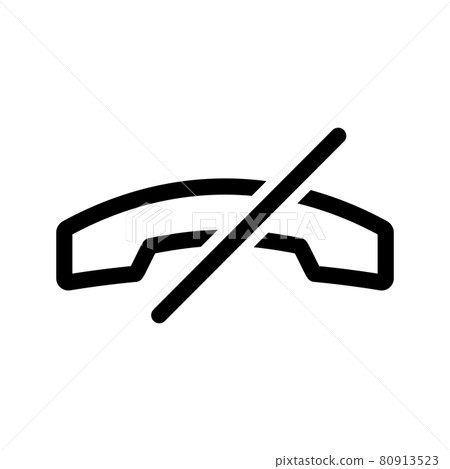 Forbidden telephone icon. Phone calls icon. No answer. Decline calling symbol. Outline symbol in your web site design, logo, app, UI, webinar, video chat, ect 80913523