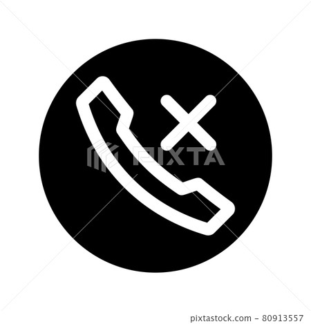 Forbidden telephone icon. Phone calls icon. No answer. Decline calling symbol. A glyph symbol in your web site design, logo, app, UI, webinar, video chat, ect 80913557