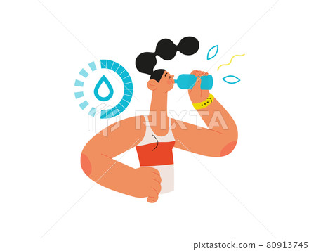 Runner - hydration, a young woman drinking water Runner - hydration, a young woman drinking water 80913745