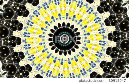 Yellow Textured colorful symmetrical cirlce pattern for textile, ceramic tiles and design. Yellow Textured colorful symmetrical cirlce pattern for textile, ceramic tiles and design. 80913947
