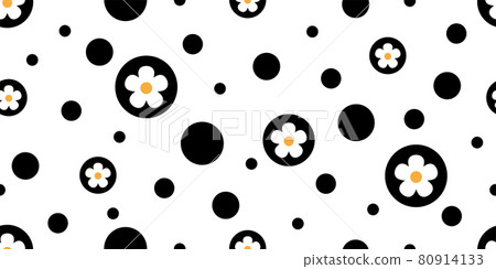 flower seamless pattern daisy plant vector leaves garden forest scarf isolated tile background repeat wallpaper doodle illustration design 80914133