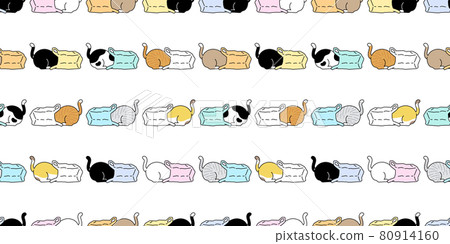 cat seamless pattern kitten calico plastic bag shopping vector pet cartoon repeat background scarf isolated animal tile wallpaper doodle illustration design 80914160
