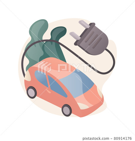 Electric vehicle use abstract concept vector illustration. Electric vehicle use abstract concept vector illustration. 80914176