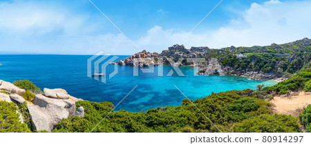 Panoramic view of the italian island Sardinia in mediterranean sea 80914297