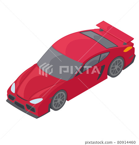 Isolated 3d red racing car icon - Stock Illustration [80914460] - PIXTA