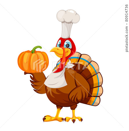 Happy Thanksgiving. Cartoon character turkey bird Happy Thanksgiving. Cartoon character turkey bird 80914736