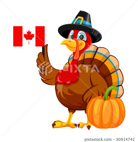 Happy Thanksgiving. Cartoon character turkey bird Happy Thanksgiving. Cartoon character turkey bird 80914742