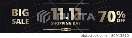 11.11 Shopping day golden luxury elegant hot sale promotion wide banner template 11.11 Shopping day golden luxury elegant hot sale promotion wide banner template 80915210