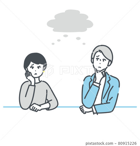 Illustration material of business person who is worried during a meeting Illustration material of business person who is worried during a meeting 80915226