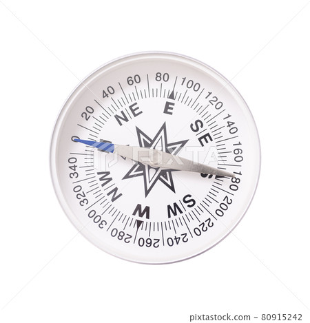 Tourist compass on a white background. Compass on white background 80915242