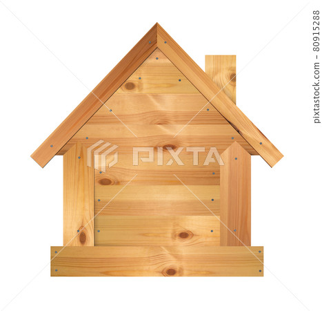 Wooden house isolated on a white background.... - Stock Illustration ...