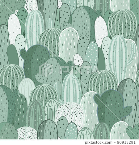 Seamless pattern with cactus and painted textures. Ideal for fabric, textile. Vector pastel background Seamless pattern with cactus and painted textures. Ideal for fabric, textile. Vector pastel background 80915291