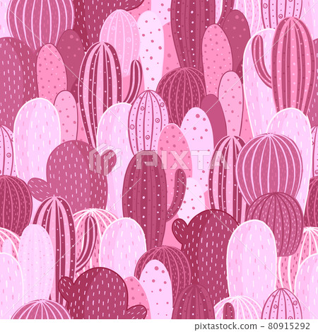 Seamless pattern cactus. Vector texture for textile, wrapping paper, packaging. 80915292
