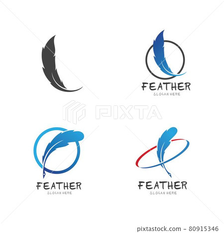 Feather pen logo and symbol vector image 80915346